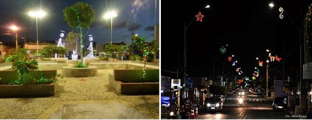 Praças e ruas de Guamaré  no clima natalino